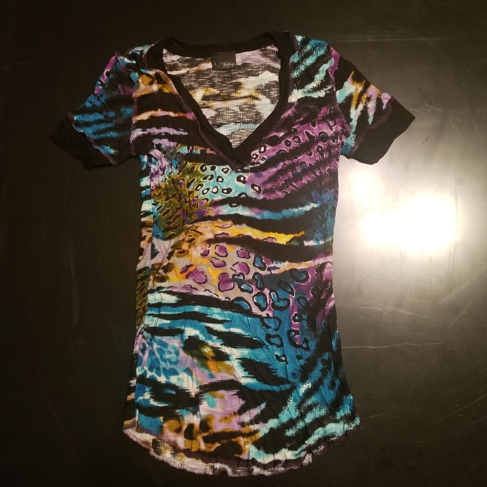 Edgy Animal Print V neck shirt